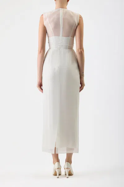 Shop Gabriela Hearst Maslow Sheer Dress With Slip In Ivory Silk Organza