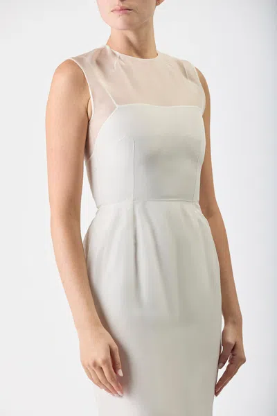 Shop Gabriela Hearst Maslow Sheer Dress With Slip In Ivory Silk Organza