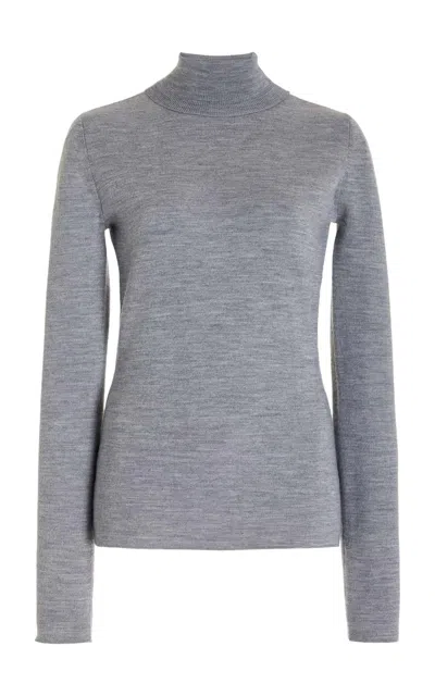 Gabriela Hearst May Knit Turtleneck In Heather Grey Merino Wool Cashmere In Heather Grey