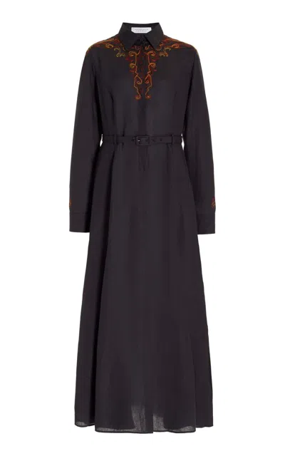 Gabriela Hearst Mcgraw Dress In Linen In Charcoal