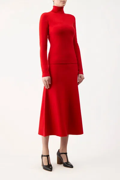 Gabriela Hearst May Knit Turtleneck In Scarlet Red Merino Wool Cashmere In Red Topaz