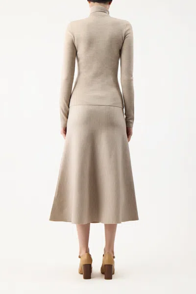 Shop Gabriela Hearst May Knit Turtleneck In Oatmeal Merino Wool Cashmere