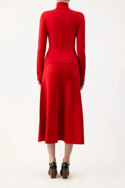 Gabriela Hearst May Knit Turtleneck In Scarlet Red Merino Wool Cashmere In Red Topaz
