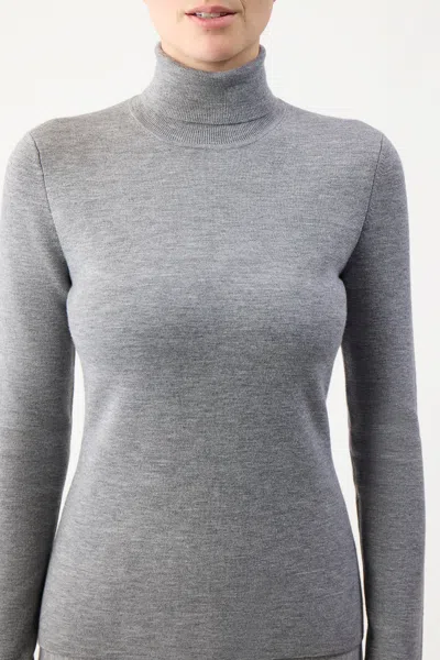 Gabriela Hearst May Knit Turtleneck In Heather Grey Merino Wool Cashmere In Heather Grey