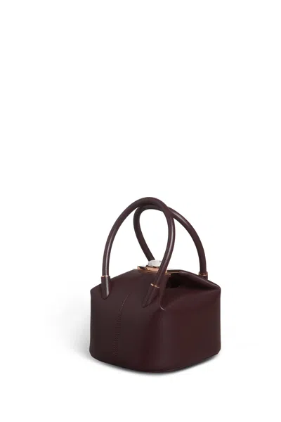 Shop Gabriela Hearst Mini Baez Bag In Bordeaux Nappa Leather