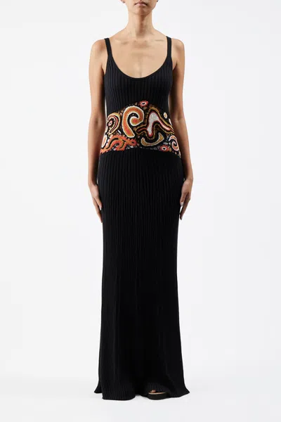 Shop Gabriela Hearst Mila Dress In Black Multi Silk Cashmere