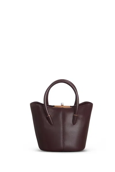 Shop Gabriela Hearst Mini Baez Bag In Bordeaux Nappa Leather