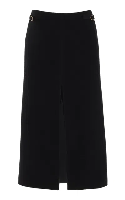 Shop Gabriela Hearst Morelos Skirt In Black Double-face Recycled Cashmere