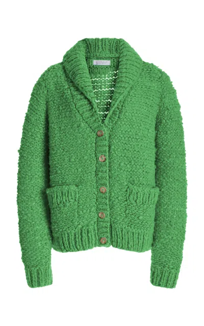 Gabriela Hearst Moses Knit Cardigan In Peridot Green Welfat Cashmere In Peridot Green