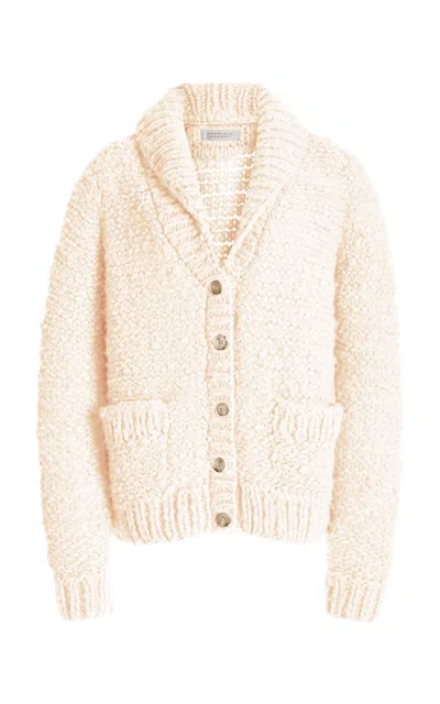 Shop Gabriela Hearst Moses Knit Cardigan In Ivory Welfat Cashmere
