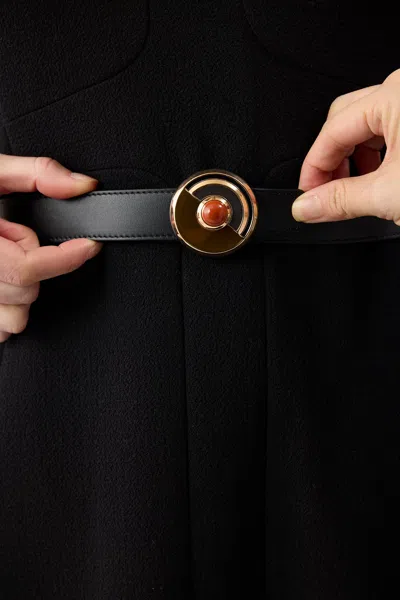 Shop Gabriela Hearst Moya Reversible Small Belt In Red Jasper/black