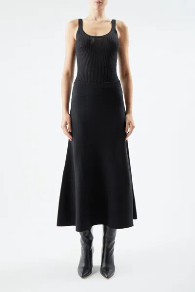 Gabriela Hearst Nevin Pointelle Knit Tank Top In Black Cashmere Silk In Black