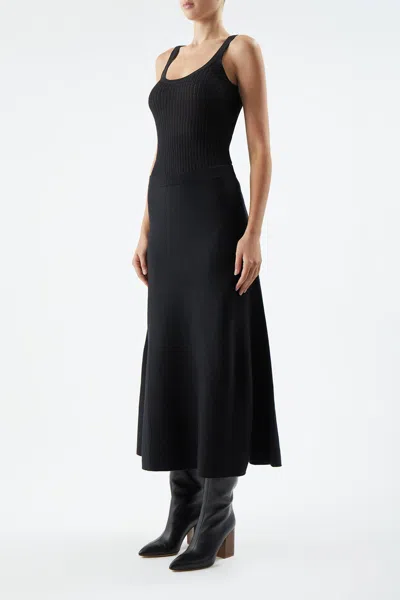 Shop Gabriela Hearst Nevin Pointelle Knit Tank Top In Black Cashmere Silk