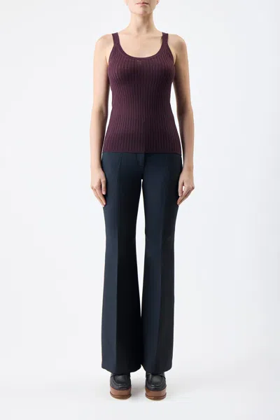 Shop Gabriela Hearst Nevin Pointelle Knit Tank Top In Deep Bordeaux Cashmere Silk