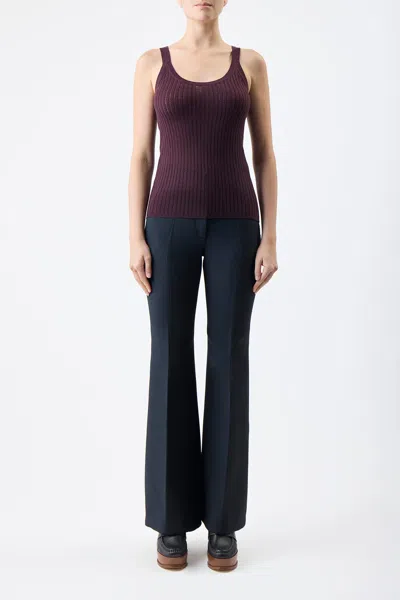 Gabriela Hearst Nevin Pointelle Knit Tank Top In Deep Bordeaux Cashmere Silk In Deep Bordeaux