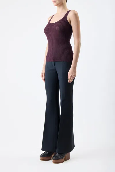 Gabriela Hearst Nevin Pointelle Knit Tank Top In Deep Bordeaux Cashmere Silk In Deep Bordeaux