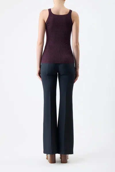Gabriela Hearst Nevin Pointelle Knit Tank Top In Deep Bordeaux Cashmere Silk In Deep Bordeaux