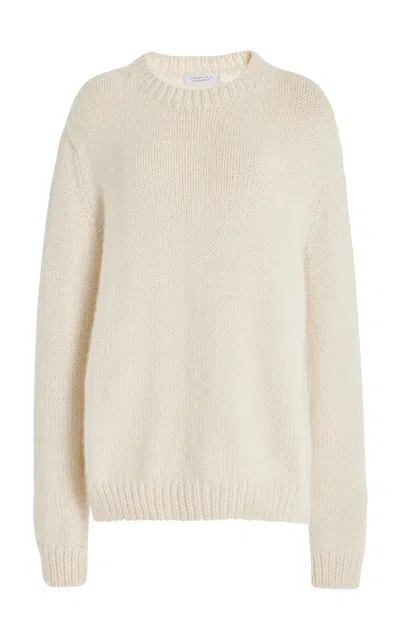 Shop Gabriela Hearst Niall Knit Sweater In Ivory Dense Cashmere