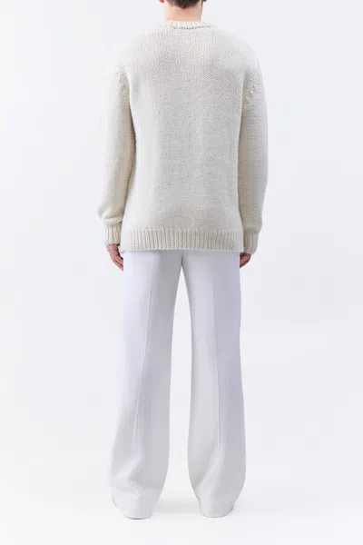 Shop Gabriela Hearst Niall Knit Sweater In Ivory Dense Cashmere