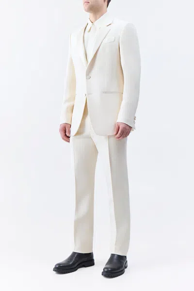 Gabriela Hearst Nicolson Jacket In Ivory Silk Wool Cady In Ivory