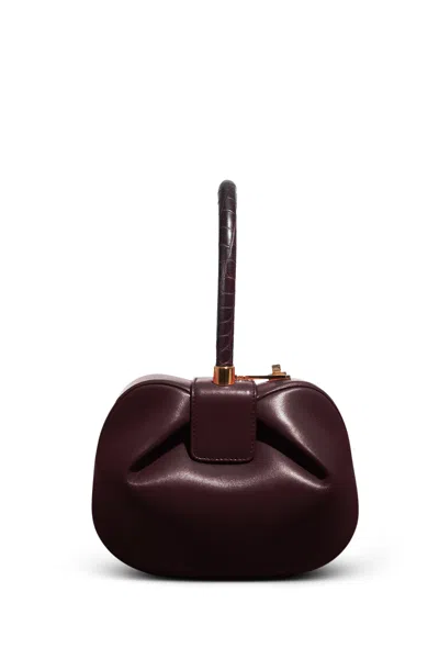 Gabriela Hearst Nina Bag In Bordeaux Nappa Leather With Crocodile Leather Handle In Bordeaux