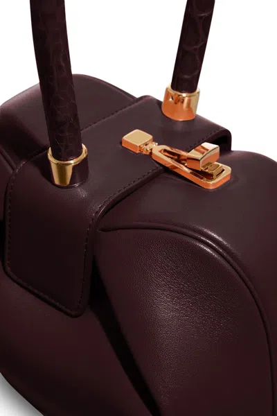 Gabriela Hearst Nina Bag In Bordeaux Nappa Leather With Crocodile Leather Handle In Bordeaux