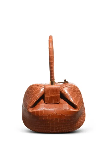 Gabriela Hearst Nina Bag In Cognac Crocodile Leather In Cognac