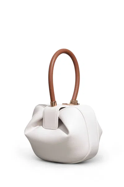 Gabriela Hearst Nina Bag In Ivory & Cognac Nappa Leather In Ivory/cognac