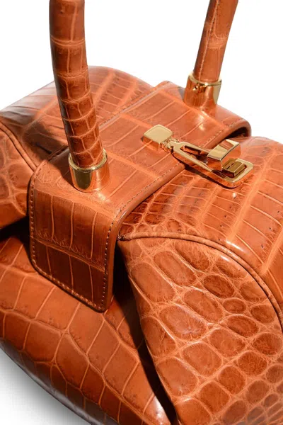 Gabriela Hearst Nina Bag In Cognac Crocodile Leather In Cognac