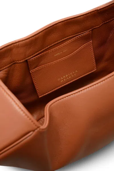 Gabriela Hearst Nina Bag In Cognac Nappa Leather With Crocodile Leather Handle In Cognac