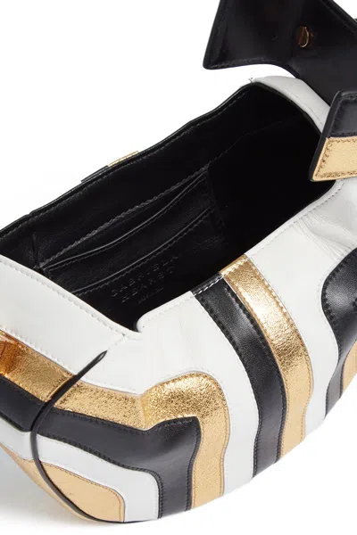 Gabriela Hearst Nina Bag In Gold, Black & Ivory Stripes Nappa Leather In Gold/black/ivory