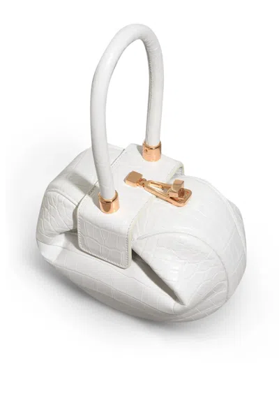Gabriela Hearst Nina Bag In Ivory Crocodile Leather In Ivory