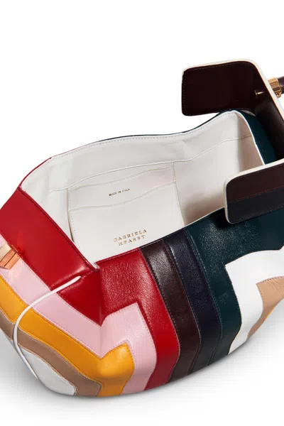 Shop Gabriela Hearst Nina Bag In Multicolor Stripes Nappa Leather