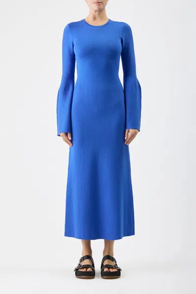 Gabriela Hearst Palanco Knit Dress In Sapphire Cashmere Merino Wool In Sapphire