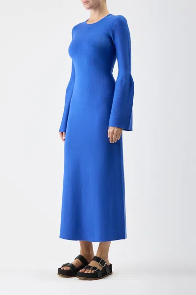Gabriela Hearst Palanco Knit Dress In Sapphire Cashmere Merino Wool In Sapphire