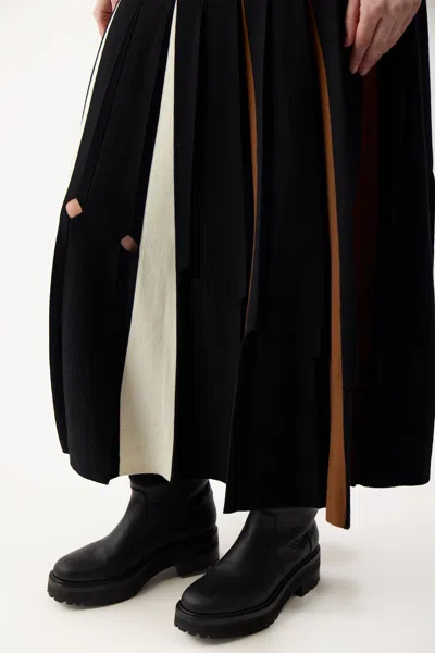 Gabriela Hearst Olya Virgin Wool Midi Skirt In Black Multi