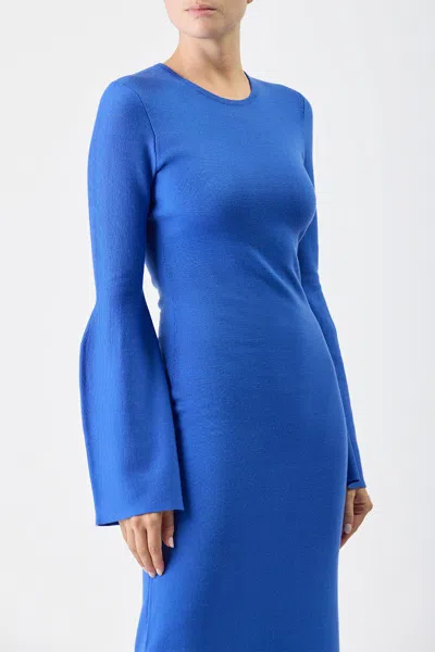 Gabriela Hearst Palanco Knit Dress In Sapphire Cashmere Merino Wool In Sapphire