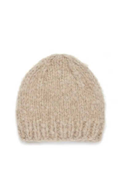 Shop Gabriela Hearst Pacino Knit Hat In Oatmeal Welfat Cashmere