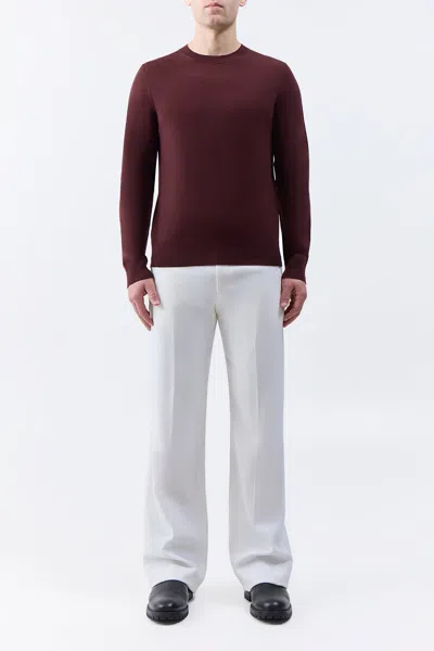 Gabriela Hearst Palco Knit Crewneck In Deep Bordeaux Merino Wool In Deep Bordeaux