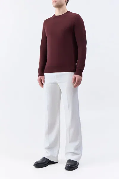 Gabriela Hearst Palco Knit Crewneck In Deep Bordeaux Merino Wool In Deep Bordeaux