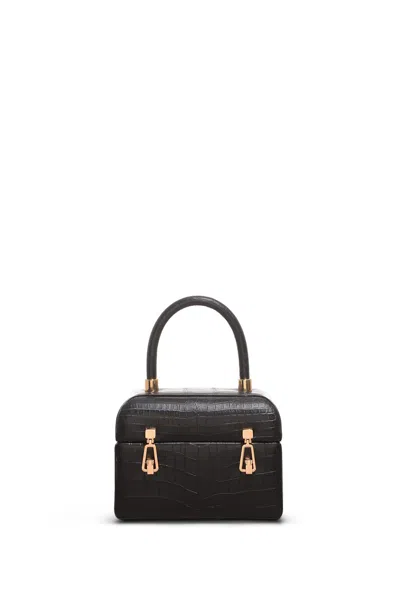 Shop Gabriela Hearst Patsy Bag In Black Crocodile Leather