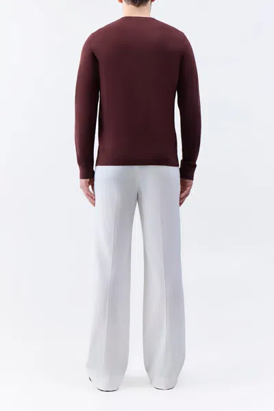 Gabriela Hearst Palco Knit Crewneck In Deep Bordeaux Merino Wool In Deep Bordeaux