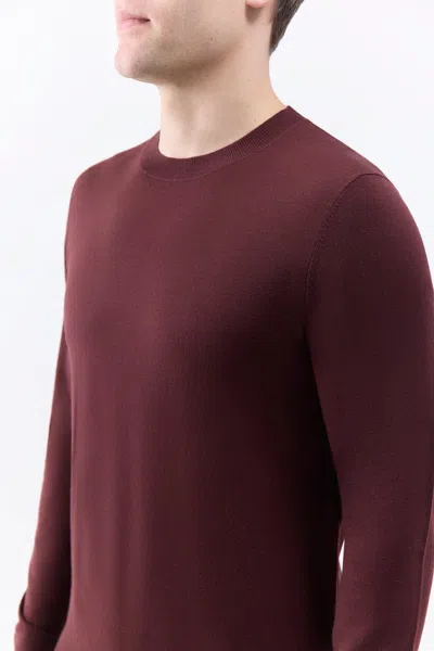 Gabriela Hearst Palco Knit Crewneck In Deep Bordeaux Merino Wool In Deep Bordeaux