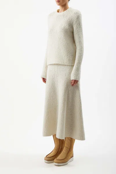 Shop Gabriela Hearst Philippe Knit Sweater In Ivory Cashmere Boucle