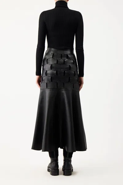 Gabriela Hearst Peppe Knit Turtleneck In Black Cashmere Silk In Black