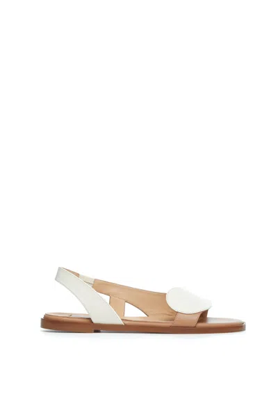 Gabriela Hearst Pippa Flat Sandal In Ivory & Nude Nappa Leather In Ivory/nude