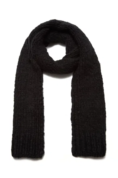 Shop Gabriela Hearst Pyke Knit Scarf In Black Welfat Cashmere