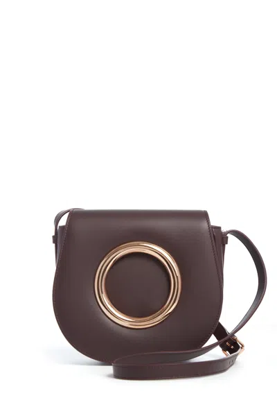Shop Gabriela Hearst Ring Crossbody Bag In Bordeaux Leather
