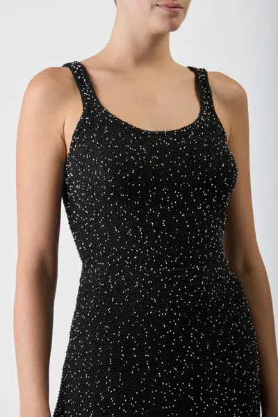 Shop Gabriela Hearst Sanne Knit Tank Top In Black Beaded Silk In Black/white