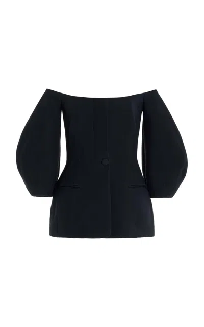 Shop Gabriela Hearst Sawyer Jacket In Silk Wool In Black